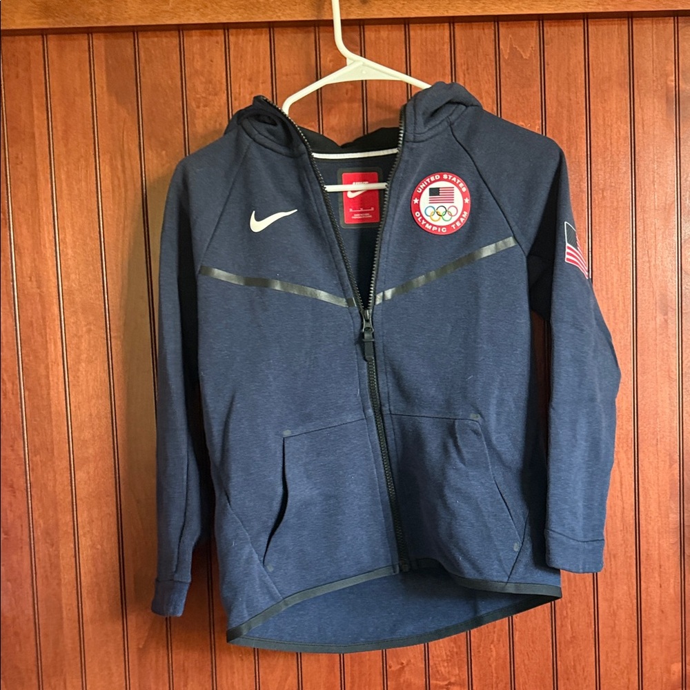 Nike Team USA Navy Hoodie with Patches